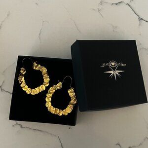 Fiat Lux SF Hammered Gold Hoop Earrings